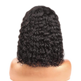 Curly Pre Bleached 13x6 Swiss Lace Front Bob  Human Wig 100% Virgin Hair