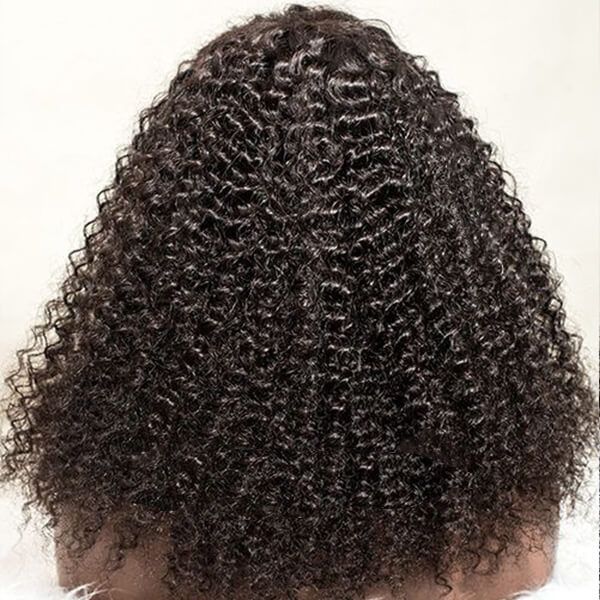 Afro Curly Invisible Lace Glueless Frontal Lace Wig Human Hair