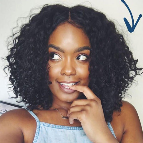 Big Curly Bob Human Hair 13x4 Lace Front Wig Human Hair