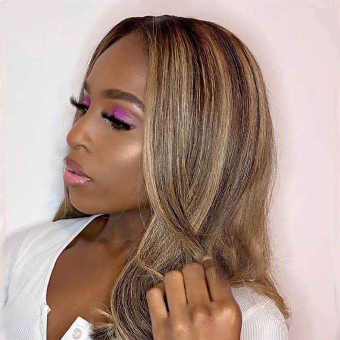 Malaysian Virgin Hair Ombre Highlight Lace Front Wig Human Hair