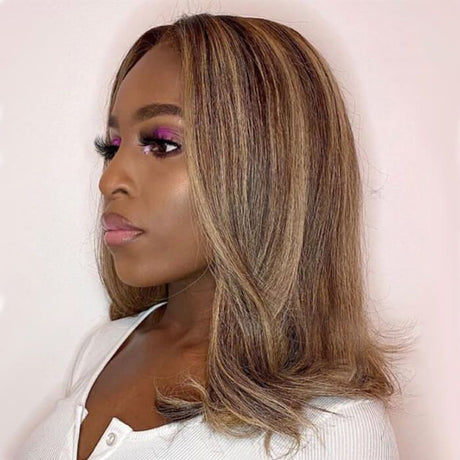 Malaysian Virgin Hair Ombre Highlight Lace Front Wig Human Hair