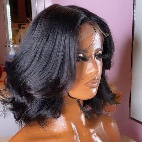 Celebrity Style Bob Human Hair 4x4 Closure Lace Wig