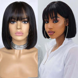 Short Bob Wig 13x4 Human Hair bob Wigs With Bangs