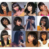 Short Bob Wig 13x4 Human Hair bob Wigs With Bangs