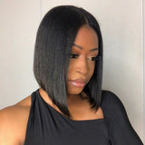 Easy Install Affordable Human Hair 150% Density U-Part Bob Wig