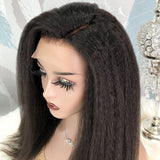 Glueless 13X6 Lace Front Wig Kinky Straight 180% Density Best Human Hair