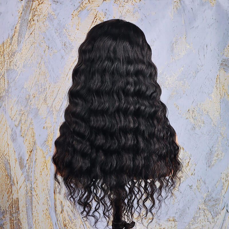 360 Lace Front Wig 150% Density Loose Curl Pre-Bleached Knots Human Hair