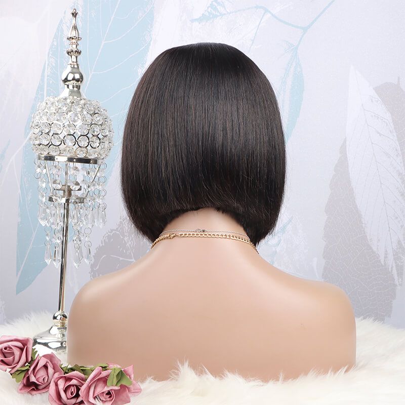 Easy Install Affordable Human Hair 150% Density U-Part Bob Wig