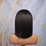 Bob Wig Headband Wig Natural Black 180 Density 100% Human Hair Wig