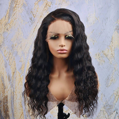 360 Lace Front Wig 150% Density Loose Curl Pre-Bleached Knots Human Hair