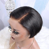 13x6 Lace Front Wig Short Pixie Cut Indian Human Hair Ready to Wear Bob Wig