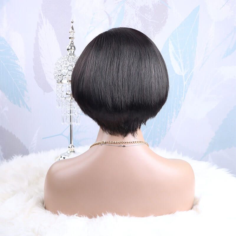 13x6 Lace Front Wig Short Pixie Cut Indian Human Hair Ready to Wear Bob Wig