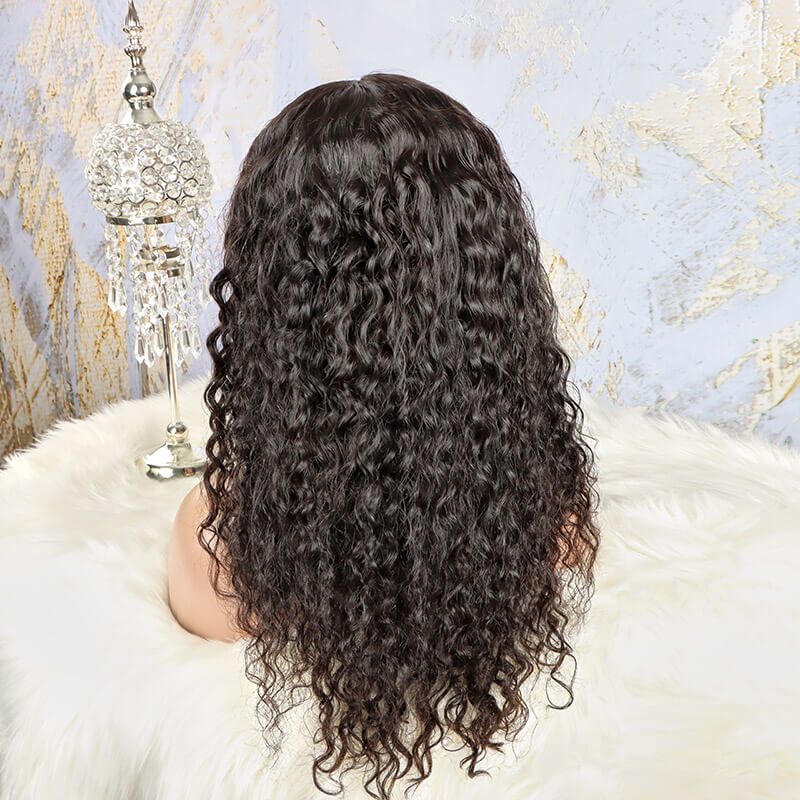 Deep Wave Human Hair 360 Lace Wig 150% Density Pre-plucked Invisible Knots 100% Virgin Hair