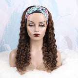 Deep Wave Headband Wig 180% Density Piano Color Human Hair