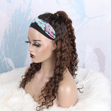 Deep Wave Headband Wig 180% Density Piano Color Human Hair