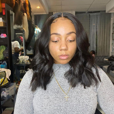 Long Bob Brazilian Human Hair 13x6 Lace Front Wig 150% Density Celebrity Style