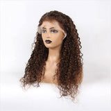 Colored Brown Curly 13x4 Lace Front Human Hair Wigs