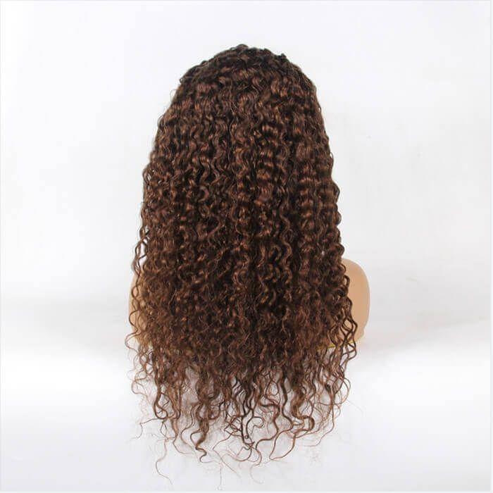 Colored Brown Curly 13x4 Lace Front Human Hair Wigs