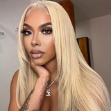 Layered Butterfly Haircut 613 Blonde Human Hair 13x4 Lace Front Straight Wig