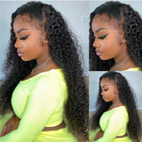 13*6 HD Transparent Curly Lace Front Human Hair Wigs Pre-Plucked