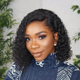 Short Curly Lace 150% Density 4x4 Closure Bob Wig Human Hair