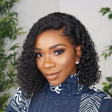 Short Curly Lace 150% Density 4x4 Closure Bob Wig Human Hair