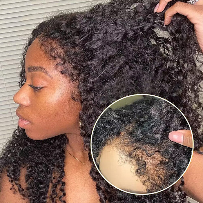 4C Edges Hairline Wig Deep Wave 5x5/13x4 HD Lace Front Wigs Human Hair With Curly Baby Hair Realistic Hairline