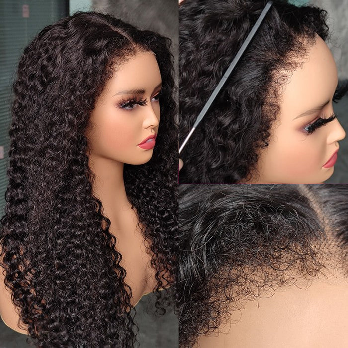 4C Edges Hairline Wig Deep Wave 5x5/13x4 HD Lace Front Wigs Human Hair With Curly Baby Hair Realistic Hairline