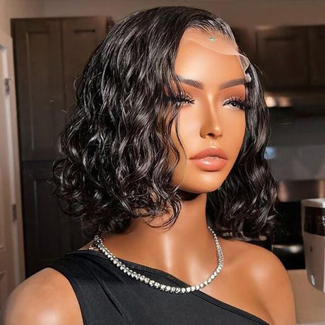 Short Bob Wave 13x4 Lace Front Wig 150% Density 100% Human Hair