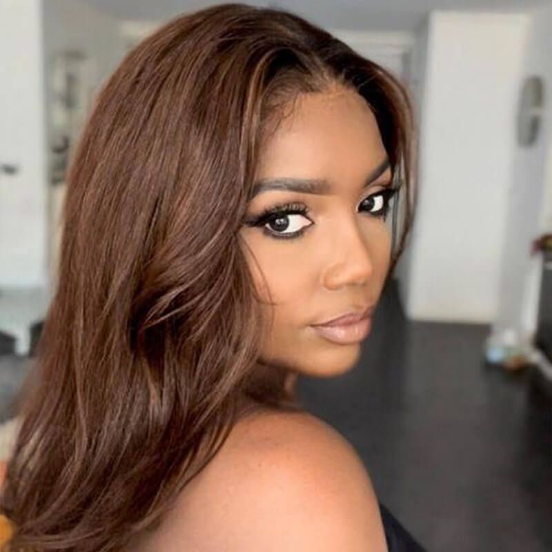 Human Hair Highlight Ombre Wavy 13x4 Lace Front Wig
