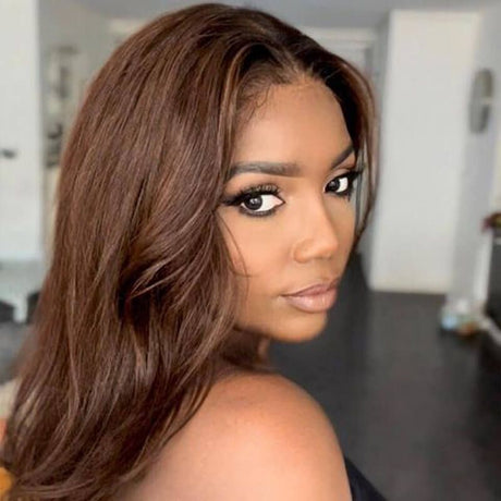 Human Hair Highlight Ombre Wavy 13x4 Lace Front Wig