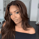 Human Hair Highlight Ombre Wavy 13x4 Lace Front Wig