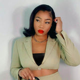 Natural Black Color Pre-plucked Lace Front Wig