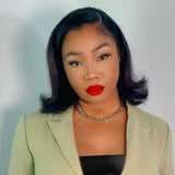 Natural Black Color Pre-plucked Lace Front Wig