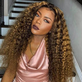 P4/27 Color Deep Wave Highlight Wig 150% Density 13x4 Lace Front Wigs Human Hair