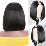 Easy Install Affordable 150% Density U-Part Short Bob Wig Human Hair