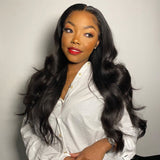 Body Wave Human Hair 360 Lace Frontal Wig 150% Density Natural Color Pre-Plucked