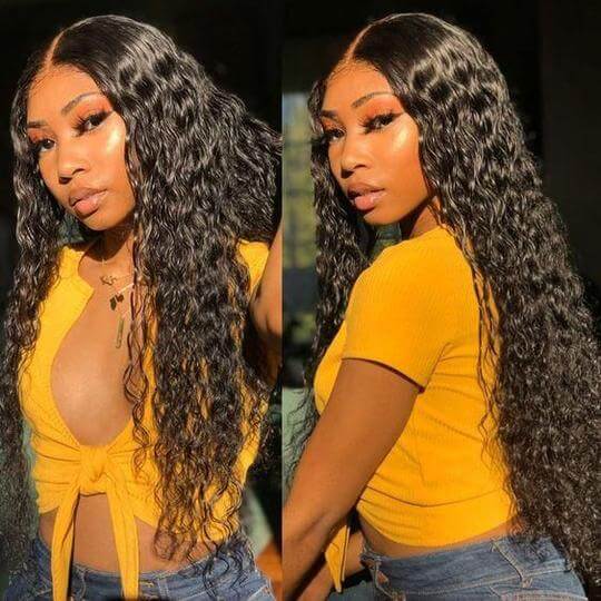 Water Wave Hair 13*4 HD Lace Front Wigs Glueless Transparent Lace Wig Pre-plucked Hairline