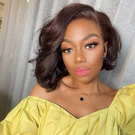 Body Wave Short Human Hair  13X4 Lace Frontal Wig | Gorgeous Curls