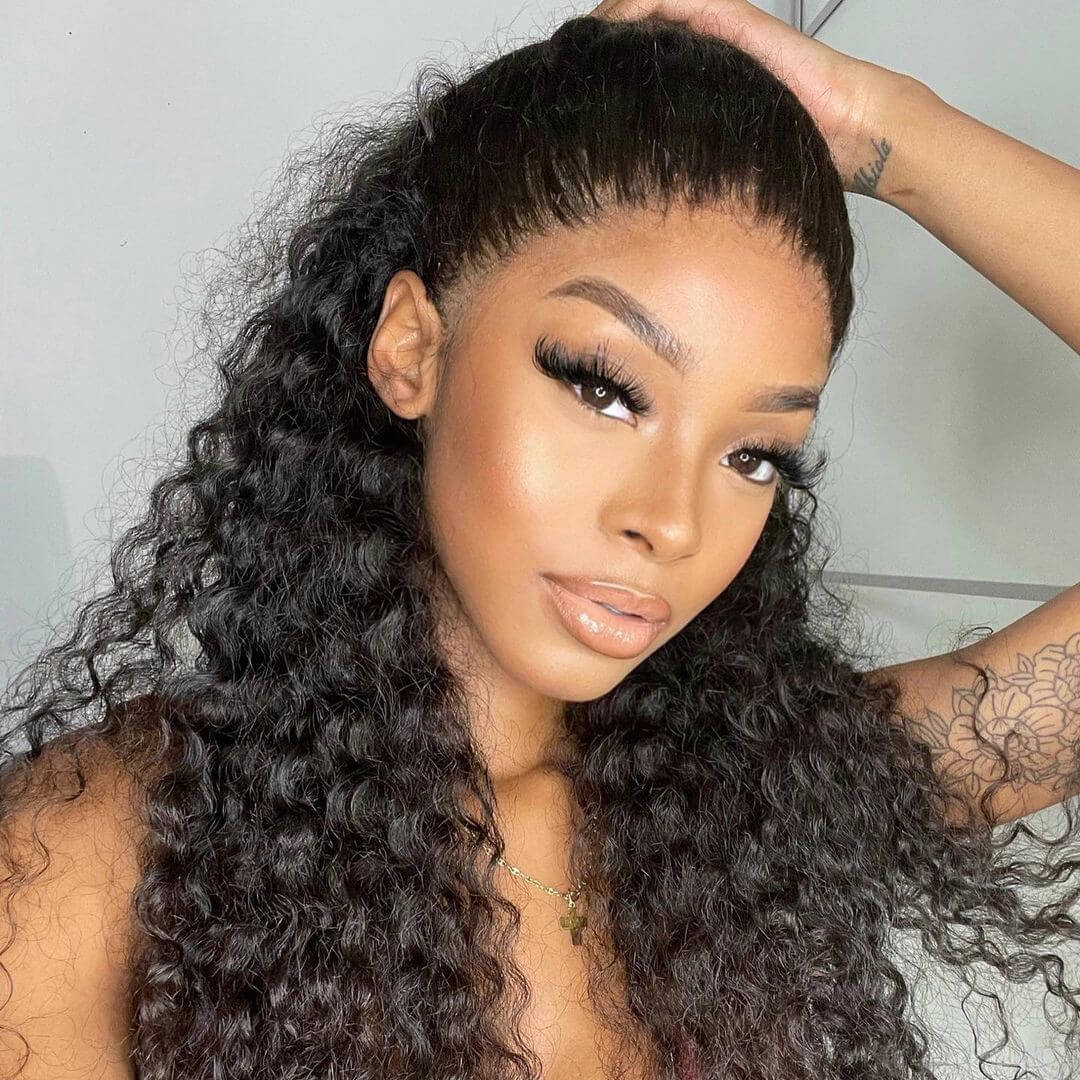 Natrual Hairline13x6 Swiss Lace Front Wig Water Wave 180% Density Pre Bleached Human Hair