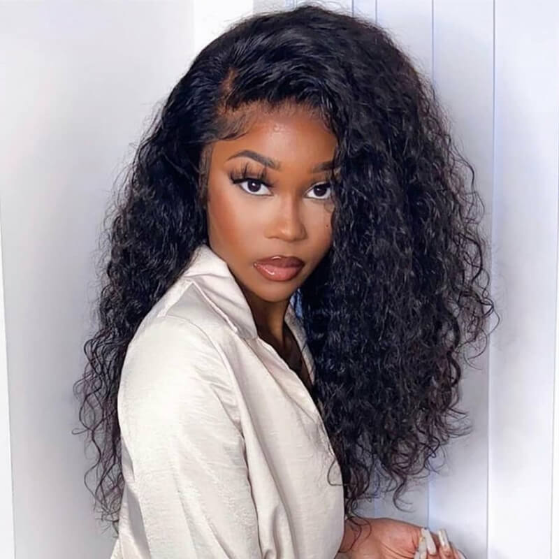 High Density Water Wave 13x6 Swiss Lace Front Wig 100% Human Virgin Hair