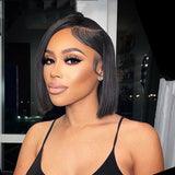 Invisible Swiss 13x4  Lace Human Hair Bob Lace Wig 150% Density