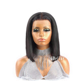 Human Hair 13x6 Swiss Lace Bob Wig Middle Part 180% Density