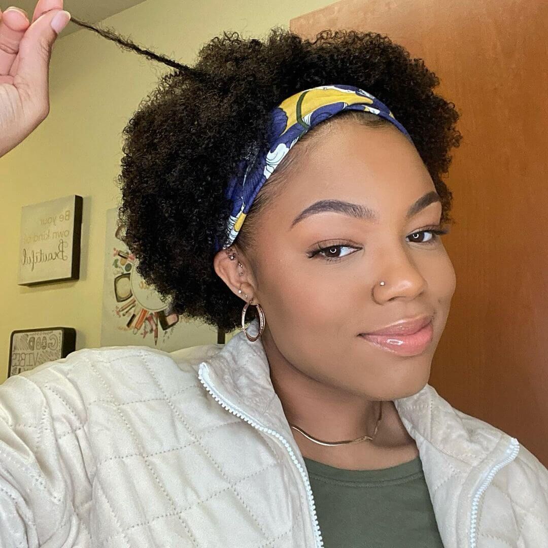 African Kinky Curly Natural Black Human Hair Easy Install Put On &amp; Go Headband Wig
