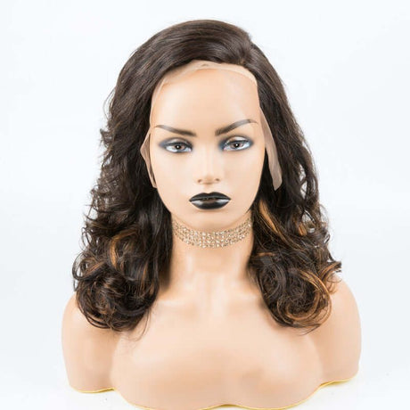 13x4 Lace Frontal Wigs Hair Highlight Wavy Bob Human Hair