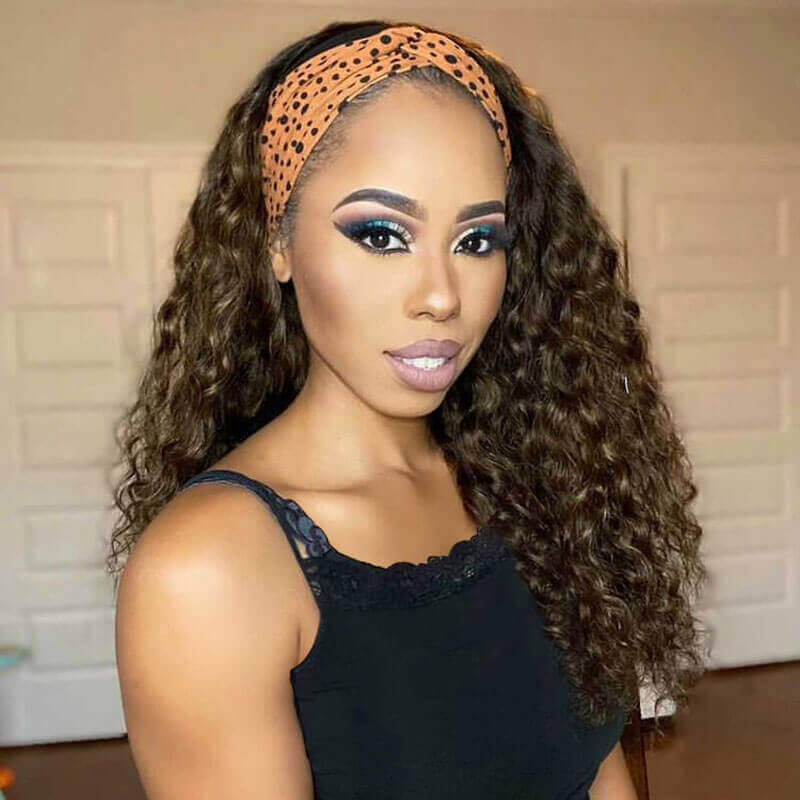 Easy Install Affordable Headband Wig Deep Wave Human Hair
