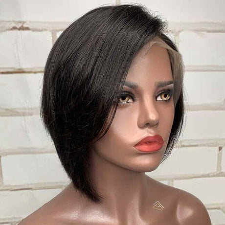 Affordable Glueless Wig Pixie Bob 13x4 Lace Front Wig 100% Human Hair