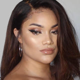 Brown Ombre Straight Bob 13x4 Lace Front Wig Human Hair