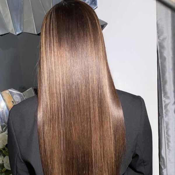 Invisible Swiss Lace Human Hair Blonde Highlight 13x4 Lace Front Wig