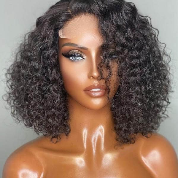 Short Curly Lace 150% Density 4x4 Closure Bob Wig Human Hair